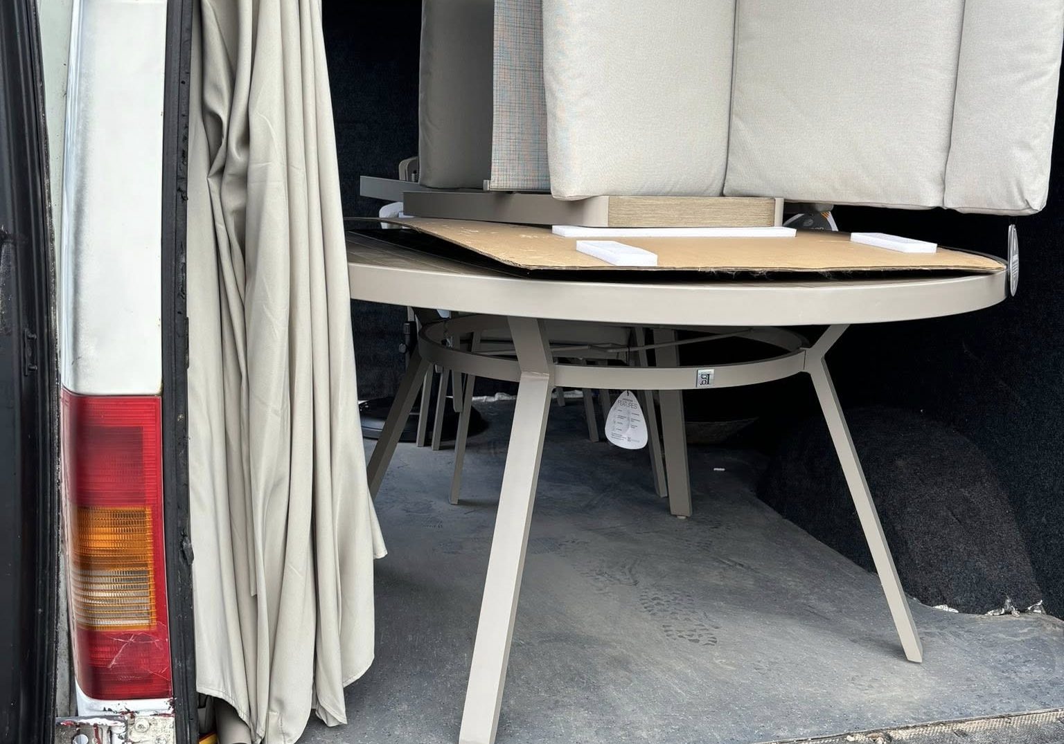 Moving garden furniture