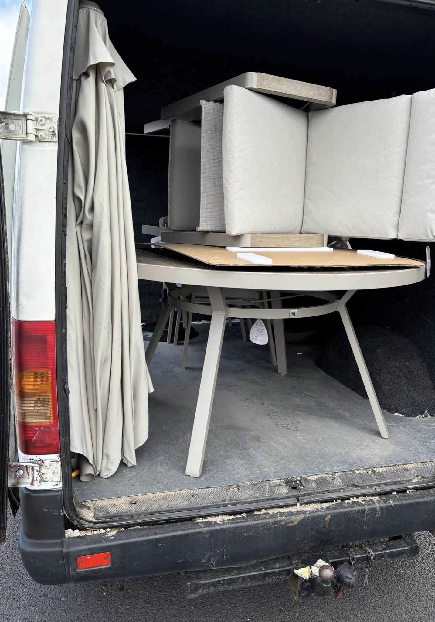 Moving garden furniture